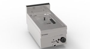 Friggitrice gas vasca singola 8lt con scambiatori di calore in vasca top – cestelli e coperchi inclusi