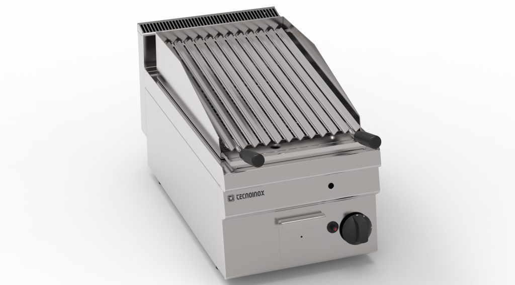 Griglia gas a pietra lavica top con griglia inox a V