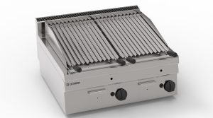 Griglia gas a pietra lavica top con griglia inox a V