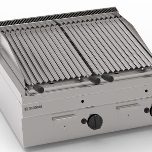 Griglia gas a pietra lavica top con griglia inox a V