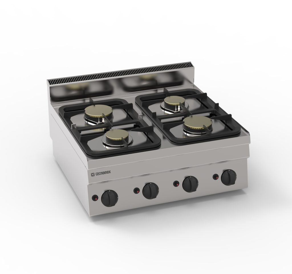 Piano cottura gas 4 fuochi top – Tecnoinox