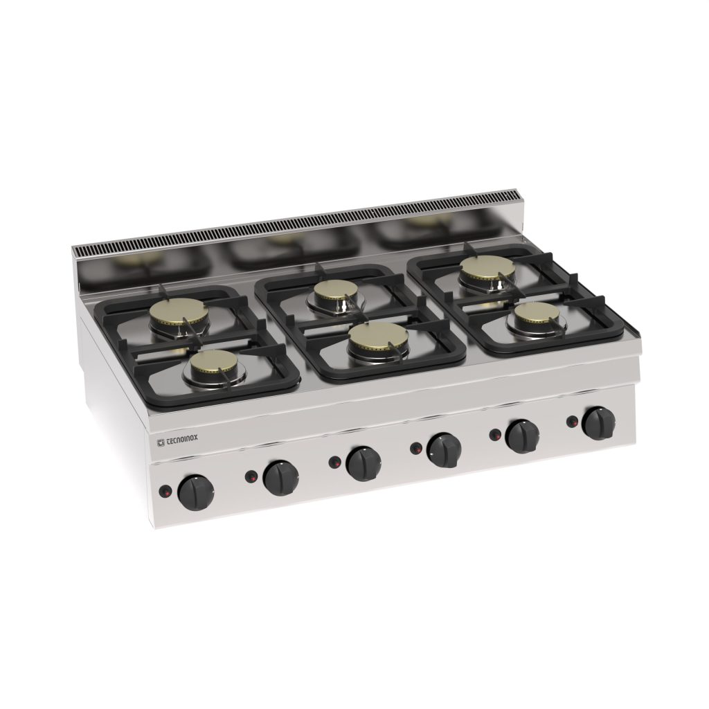 Piano cottura gas 6 fuochi top