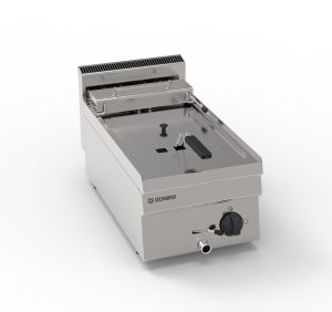Friggitrice elettrica vasca singola 8lt con elementi riscaldanti in vasca basculanti top – cestelli e coperchi inclusi – Tecnoinox