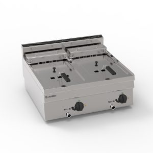 Friggitrice elettrica vasca doppia 8+8lt con elementi riscaldanti in vasca basculanti top – cestelli e coperchi inclusi