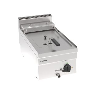 Friggitrice elettrica vasca singola 8lt con elementi riscaldanti in vasca basculanti top – cestelli e coperchi inclusi – Tecnoinox
