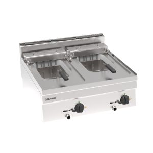Friggitrice elettrica vasca doppia 8+8lt con elementi riscaldanti in vasca basculanti top – cestelli e coperchi inclusi