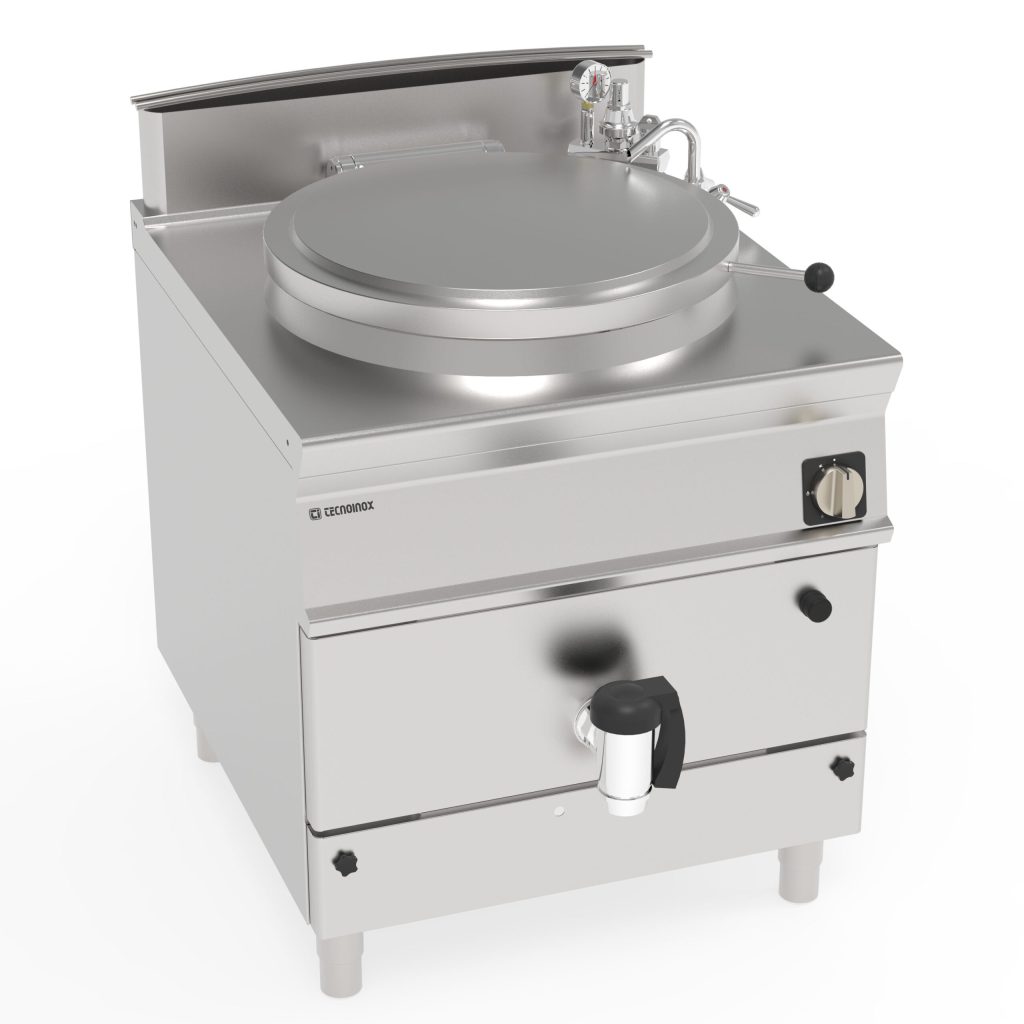 Pentola gas indiretta 100lt vasca in acciaio inox AISI 316 freestanding