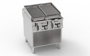 Griglia gas a pietra lavica freestanding su vano aperto – Tecnoinox