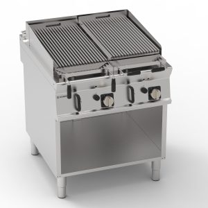 Griglia gas a pietra lavica freestanding su vano aperto – Tecnoinox