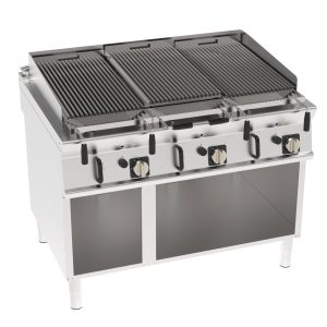Griglia gas a pietra lavica freestanding su vano aperto