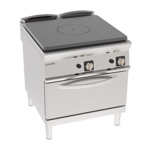 Cucina gas tutta piastra con forno gas GN2/1 con 1 griglia