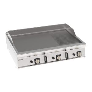 Fry-Top gas piastra 1/3 rigata top