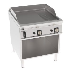 Fry-Top gas piastra 1/3 rigata freestanding su vano aperto
