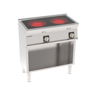 Piano cottura elettrico in vetroceramica 2 zone riscaldanti freestanding su vano aperto