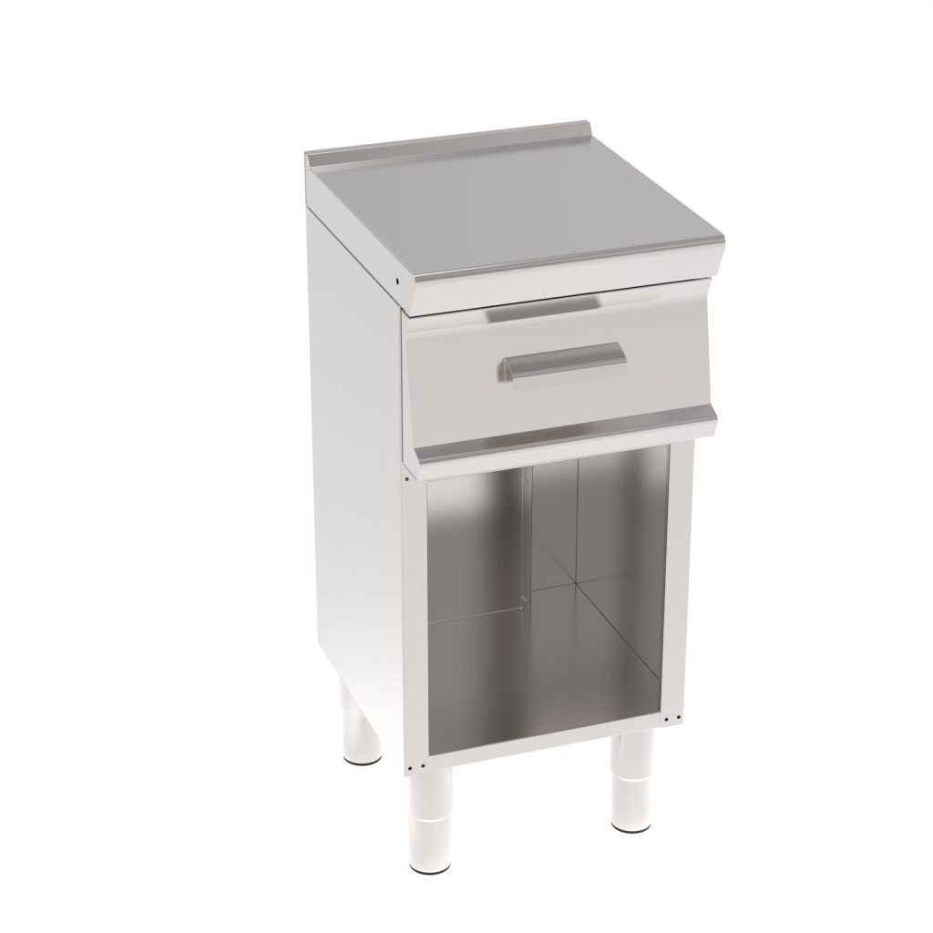 Piano neutro con cassetto freestanding su vano aperto Mosaico90 dim. cm 40x45x90h