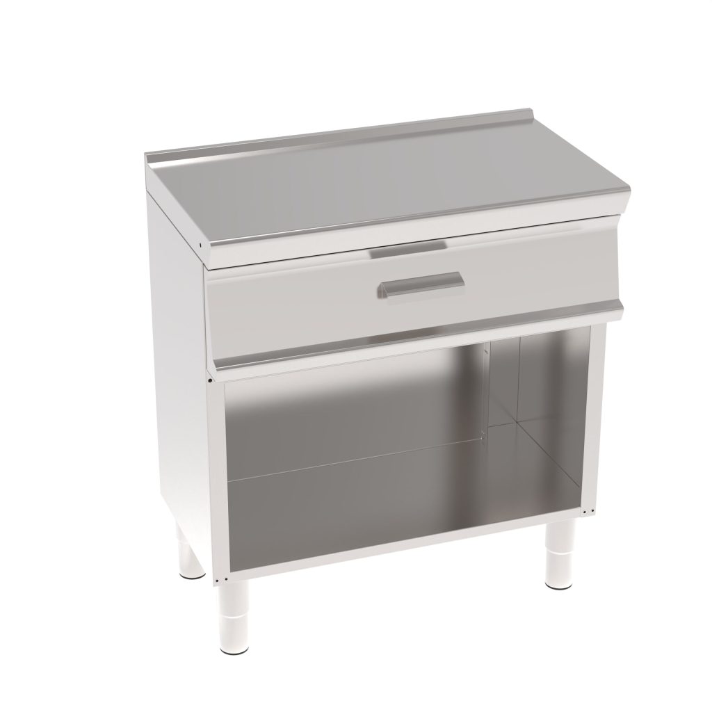Piano neutro con cassetto freestanding su vano aperto Mosaico90 dim. cm 80x45x90h
