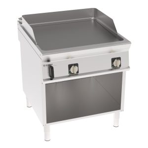 Fry-Top elettrico piastra liscia freestanding su vano aperto