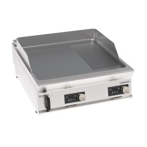 Fry-Top elettrico piastra 1/3 rigata cromata spazzolata a controllo elettronico top con tecnologia EVENHEAT