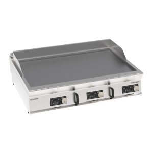 Fry-Top elettrico piastra liscia cromata spazzolata top, con controllo elettronico, con tecnologia EVENHEAT