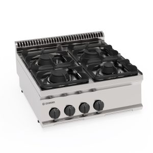 Piano cottura gas 4 fuochi con griglie in ghisa top