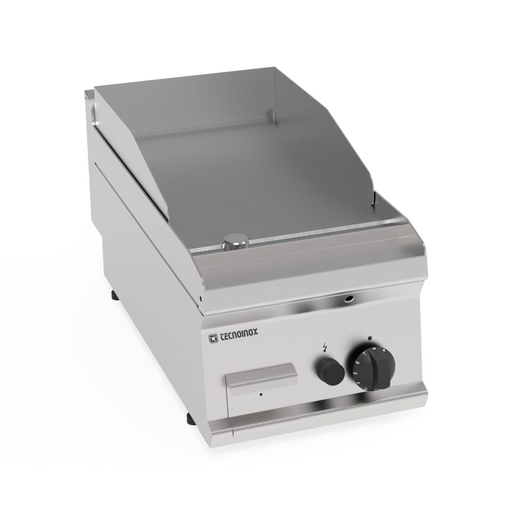 Fry-Top gas piastra liscia cromata spazzolata top