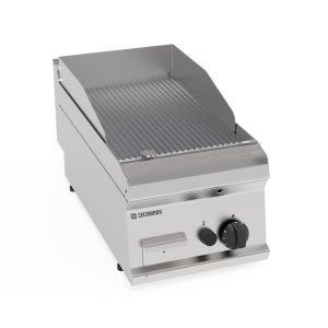 Fry-Top gas piastra rigata cromata spazzolata top