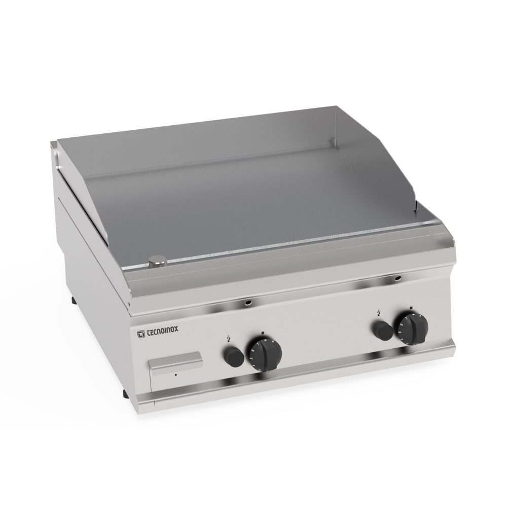 Fry-Top gas piastra liscia cromata spazzolata top