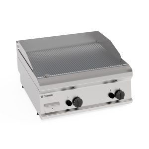 Fry-Top gas piastra rigata cromata spazzolata top