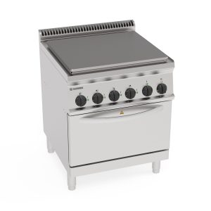 Cucina elettrica tutta piastra su forno elettrico convezione GN1/1 e 1 griglia