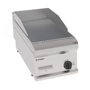 Fry-Top elettrico piastra rigata cromata spazzolata top