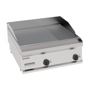 Fry-Top elettrico piastra 1/3 rigata cromata spazzolata top