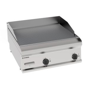 Fry-Top elettrico piastra rigata cromata spazzolata top