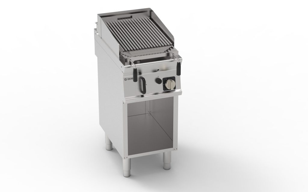 Griglia gas a pietra lavica freestanding su vano aperto