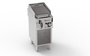 Griglia gas a pietra lavica freestanding su vano aperto
