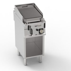 Griglia gas a pietra lavica freestanding su vano aperto