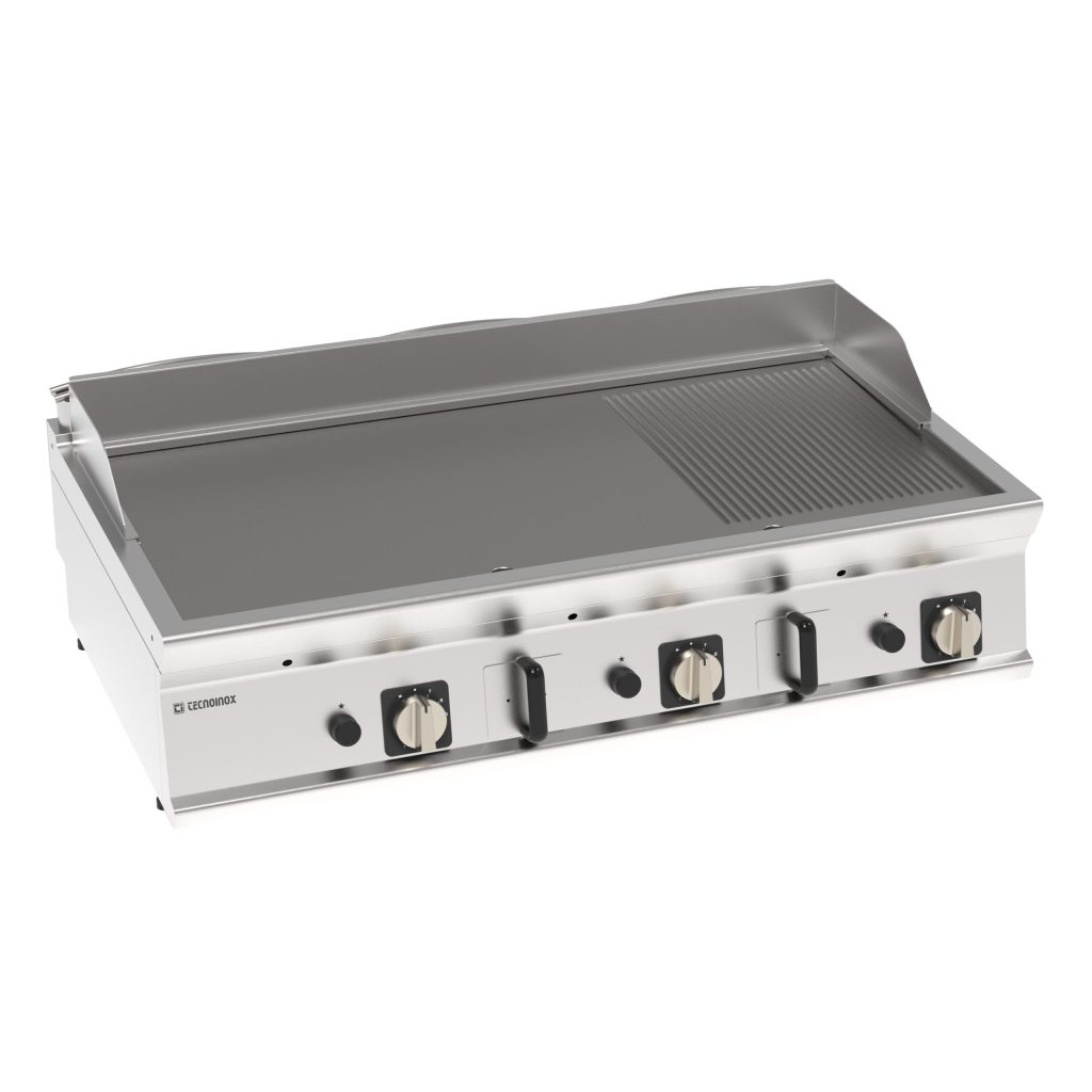 Fry-Top gas piastra 1/3 rigata top