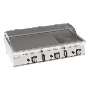 Fry-Top gas piastra 1/3 rigata top