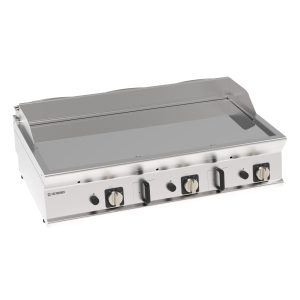 Fry-Top gas piastra liscia cromata top