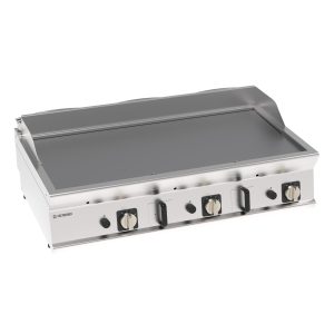 Fry-Top gas piastra liscia cromata spazzolata top