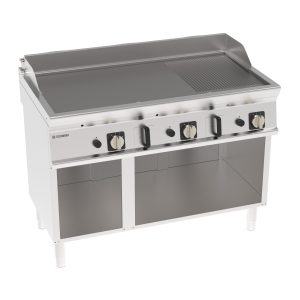 Fry-Top gas piastra 1/3 rigata freestanding su vano aperto