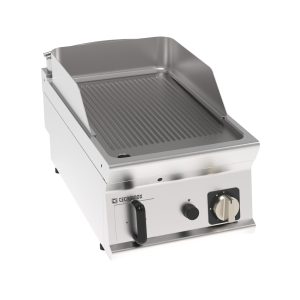 Fry-Top gas piastra rigata top