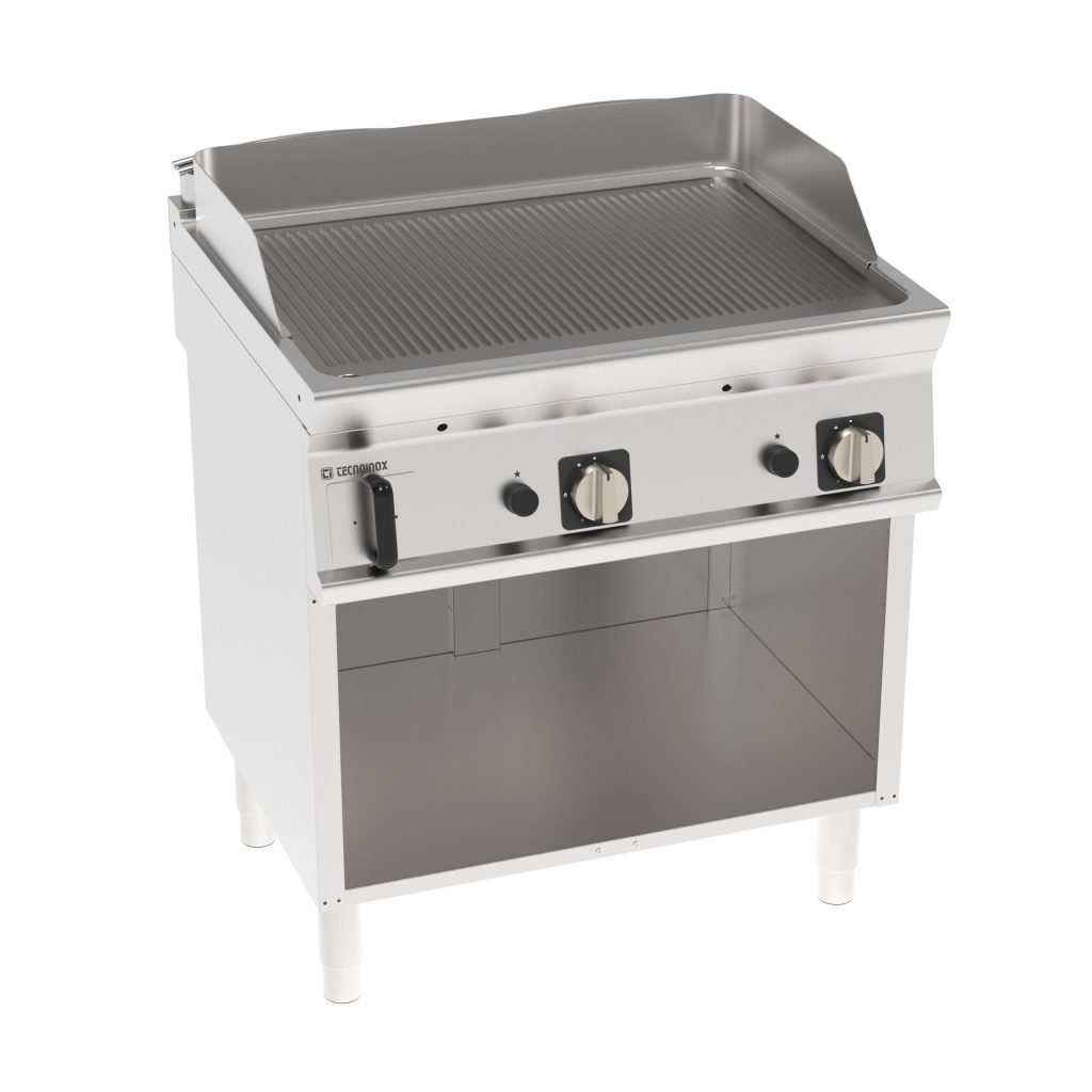 Fry-Top gas piastra rigata freestanding su vano aperto