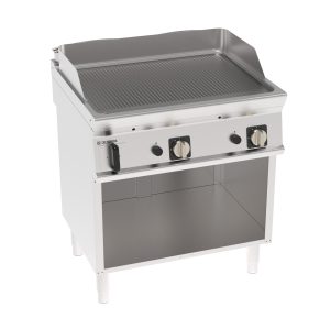 Fry-Top gas piastra rigata freestanding su vano aperto