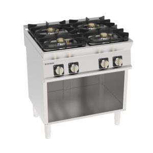 Piano cottura ermetico gas 4 fuochi Super con griglie in ghisa freestanding su vano aperto