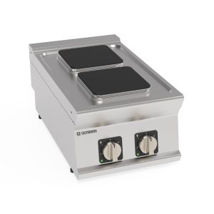 Piano cottura elettrico 2 piastre ermetiche quadre (22x22cm - 8.7x8.7in) top – Tecnoinox