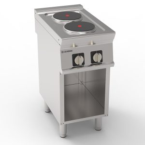 Piano cottura elettrico 2 piastre ermetiche tonde (diam 22cm - 8.7in) freestanding su vano aperto – Tecnoinox