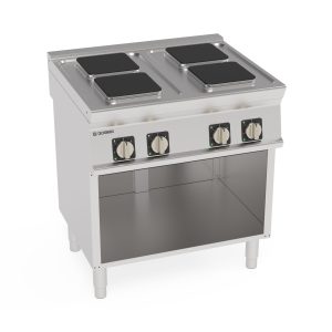Piano cottura elettrico 4 piastre ermetiche quadre (22x22cm – 8.7×8.7in) freestanding su vano aperto – Tecnoinox