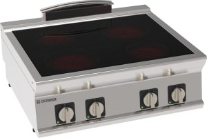 Piano cottura elettrico in vetroceramica 4 zone riscaldanti top – Tecnoinox