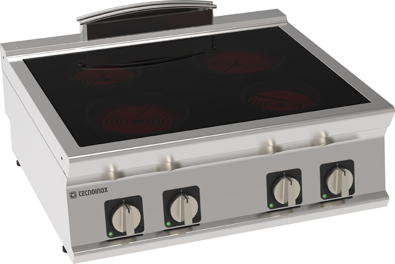 Piano cottura elettrico in vetroceramica 4 zone riscaldanti top – Tecnoinox