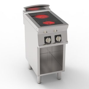 Piano cottura elettrico in vetroceramica 2 zone riscaldanti freestanding su vano aperto – Tecnoinox